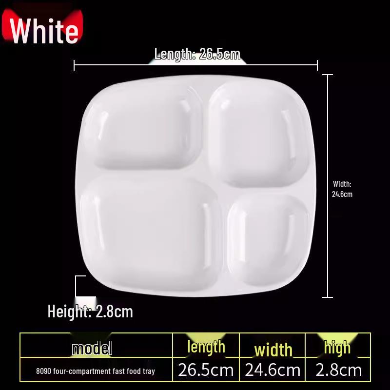 Melamine Tableware: 3, 4, and 6-Compartment Plates and Bowls for School Cafeterias