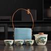 Ru kiln travel tea set, high-end business gifts, gifts for leaders, banks, insurance customers, and company annual meeting