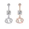 Zircon Belly Button Ring - Twelve Constellations Design