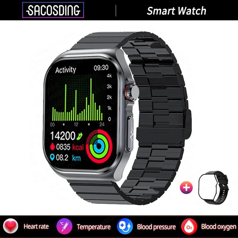 SACOSDING Nové chytré hodinky Amoled Muži EKG+PPG+HRV Hodiny Monitorování krevního tlaku Bluetooth Volání Ženy Sport Fitness Tracker Chytré hodinky pro ženy