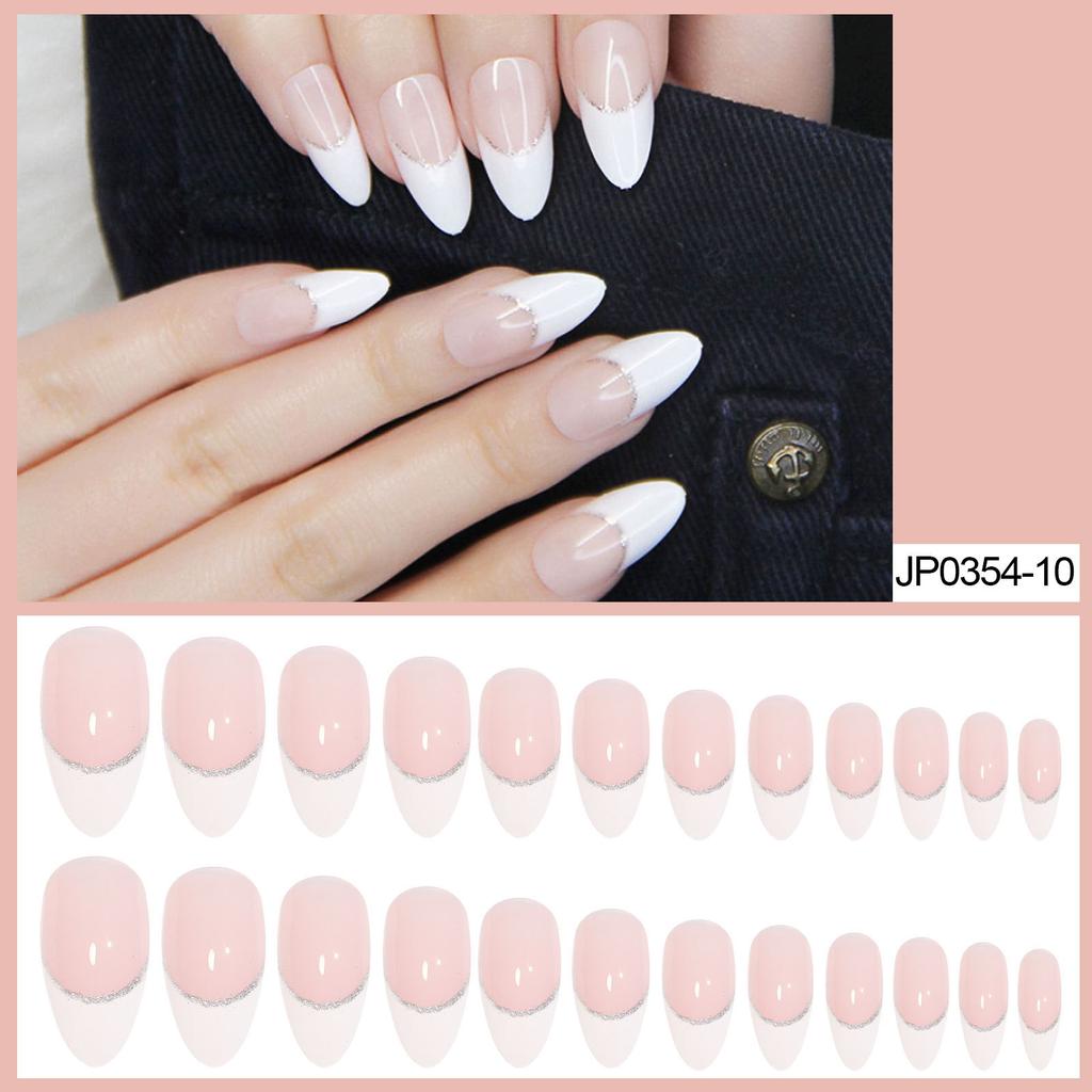Direct Supply French Round Fake Nail Patches Wear Nail Patches Finished Nail Patches 24 Nail Patches