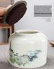 Large Ceramic Tea Storage Canister for Red, Green, Longjing, Biluochun, and Pu'er Tea - Half Jin Capacity