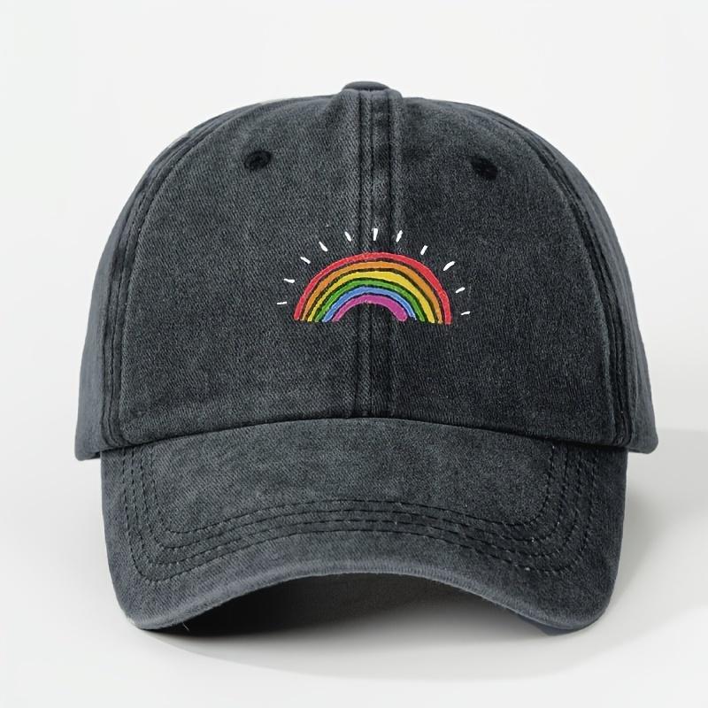 A Printed Rainbow Washed Baseball Cap Suitable for All Seasons Appropriate for Any Season