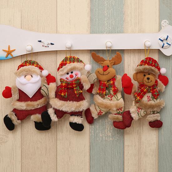 Christmas Ornament Santa Claus Tree Hanging Snowman Elk Bear Xmas Doll Decor