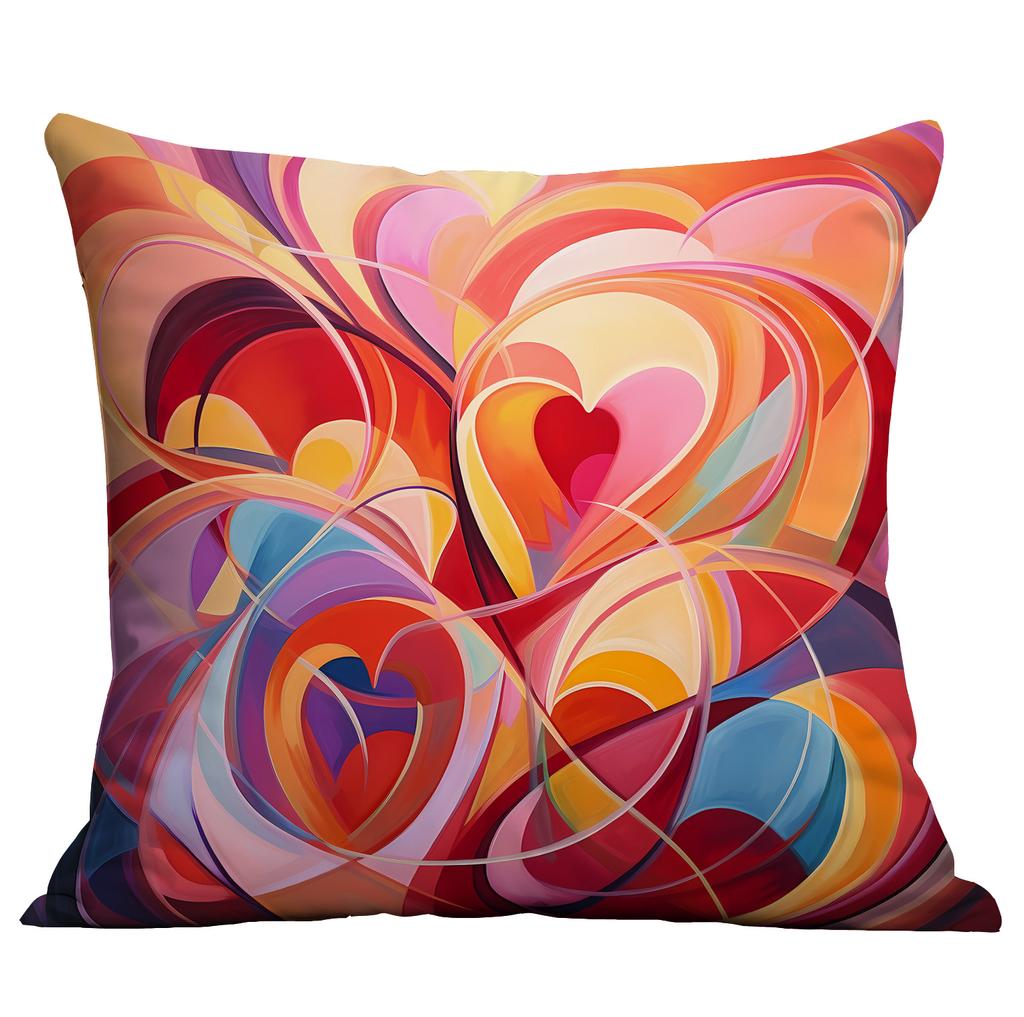 New Valentine's Day Pillow Case Creative Colorful Abstract Love Cushion Home Sofa Pillow Case