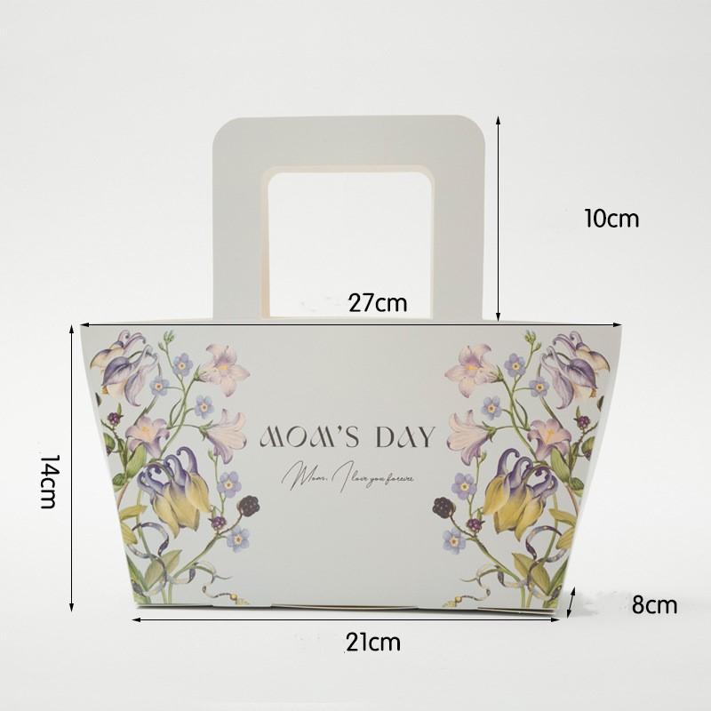 Tragbare Blumenbox aus Papier, Handtasche, Geschenktüte, Geschenkbox für Hochzeit, Party, Verpackung, handlicher Blumenkorb für Hochzeit