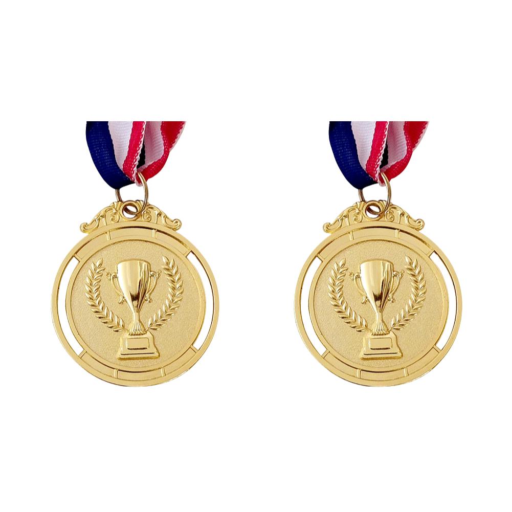 50-1PCS 2 Inches Gold Silver Bronze Award Medal with Neck Ribbon Gold Silver Bronze Prize Round for Competitions Party