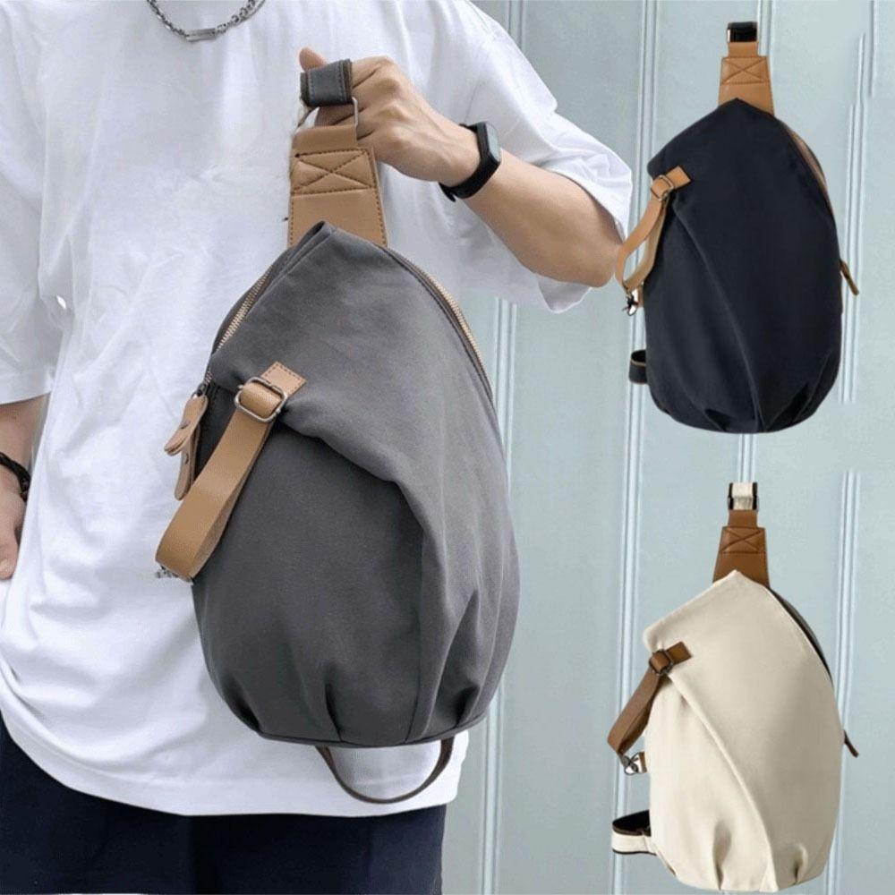 Large Capacity Nylon Crossbody Bag Solid Color Cycling Shoulder Bag Casual Phone Pouch  Unisex