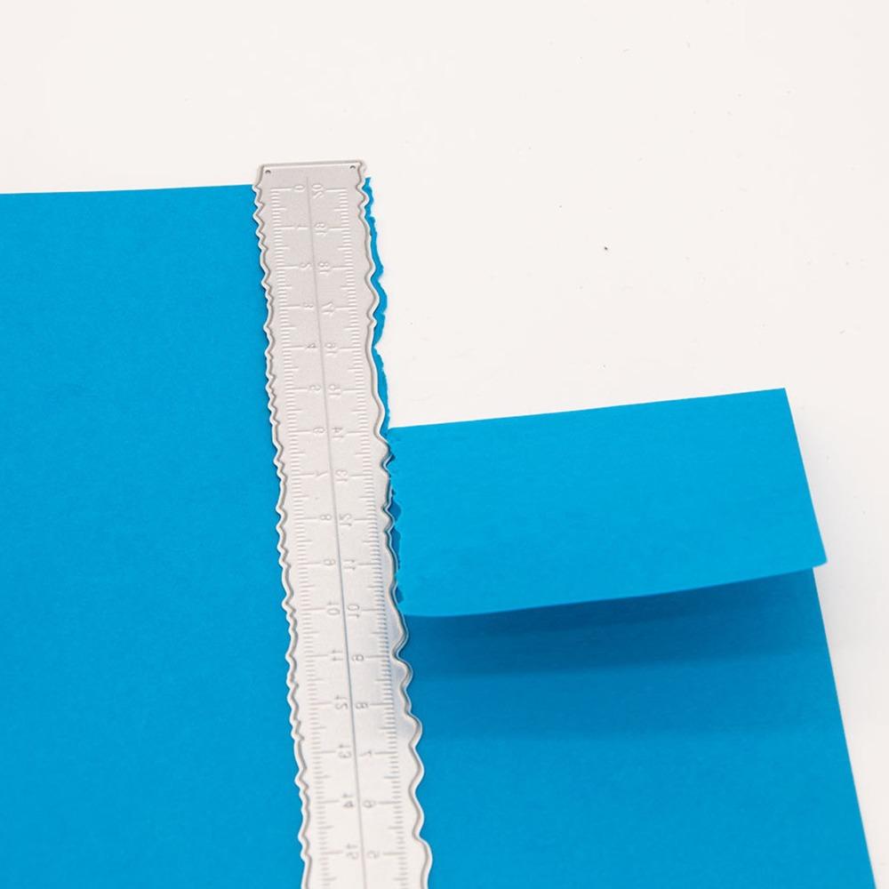 Cutting Die Carbon Steel Paper Tearing Ruler Wavy Edge Embossing Deckle Edge Ruler Decorative Irregular Edge Ruler Drawing