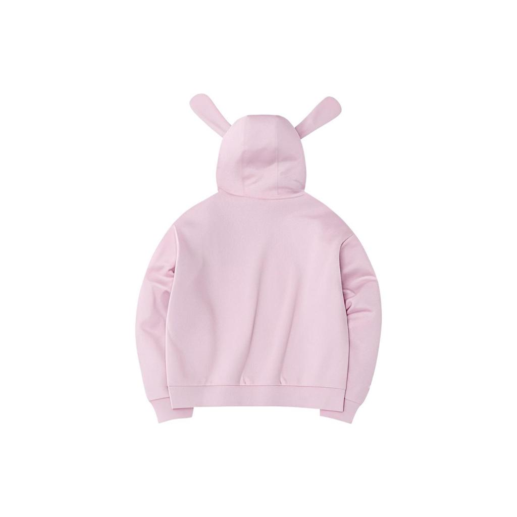 Anta X Crazy Rabbit Collaboration Life Series Solid Color Hooded Cartoon Pattern Printed Fleece Long Sleeve Sweatshirt Women sweatshirt 162248734N-1