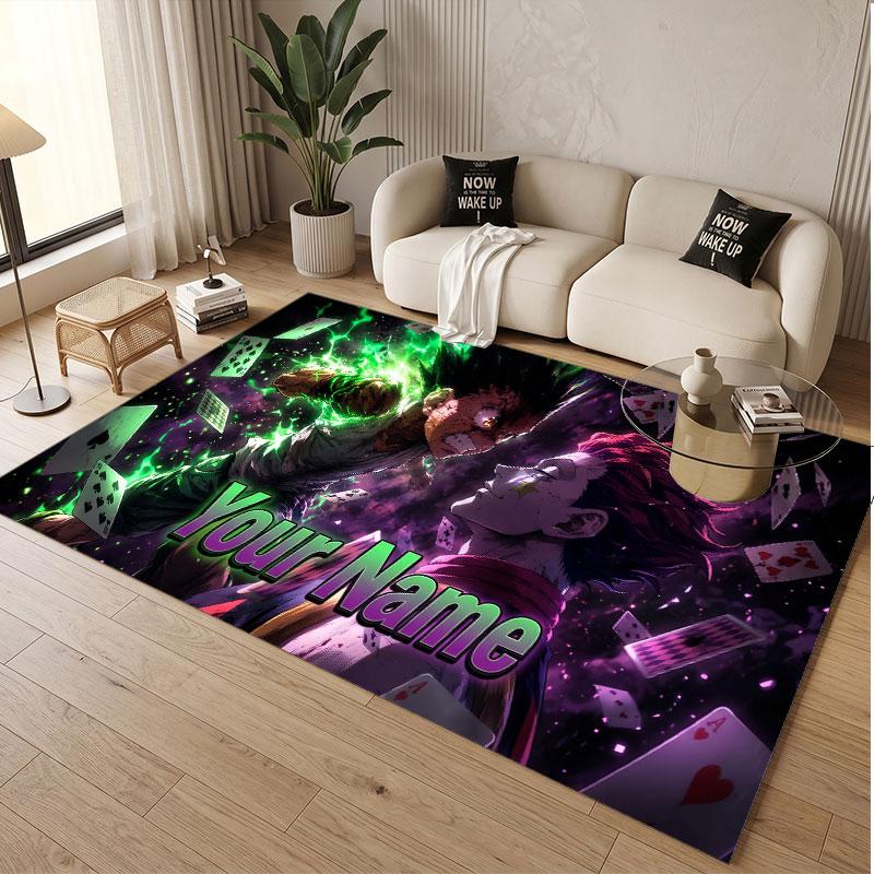 Custom Name Crystal Velvet Rug,Hunter × Hunter Comfortable Anti Slip Floor Mat For Room Decoration