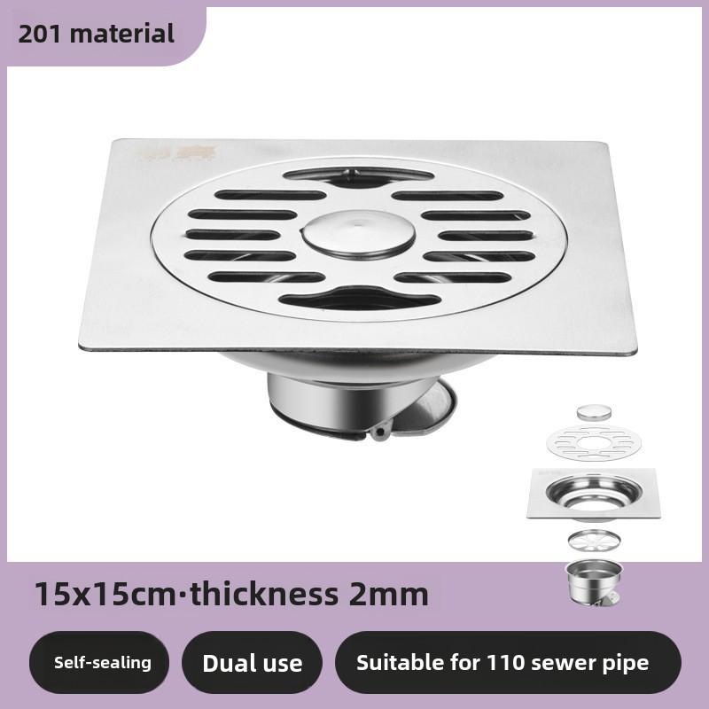 Sifon de podea din oțel inoxidabil 304, deodorant, pentru baie și mașină de spălat