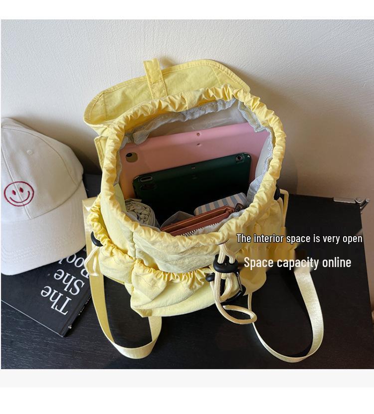 Korean Women's 2025 Casual Drawstring Backpack: Lightweight Small Schoolbag for Students