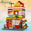 Stadt Bausteine Street View Burgerladen Blockhaus Laden Bauset Desktop Deko Kinder DIY Spielzeug Weihnachts- Geburtstagsgeschenk