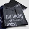COOLMIND PU0116A 100% Baumwolle Geh nach Hause oder gib alles Mops bedruckt Herren Rundhals T-Shirt Kurzarm O-Ausschnitt Herren T-Shirt Tops Tees