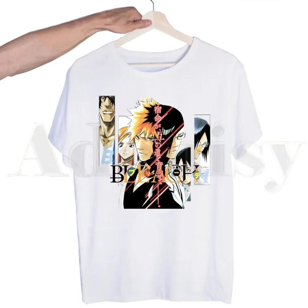 Bleach Anime Kurosaki ichigo Zaraki Kenpachi Tshirts Men Fashion Summer T-shirts Tshirt Top Tees Streetwear Harajuku Funny