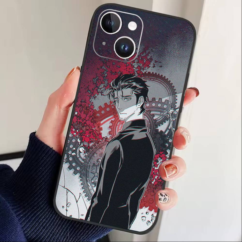 STEINS GATE D-Rintaro O-Okabe Phone Case For iPhone 17 16 15 14 13 12 Max Plus Silicone Black Cover