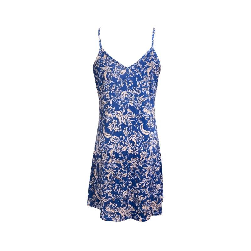 Women's Summer Outfits Plant Print Spaghetti Strap Dress Fashion Vacation Dress