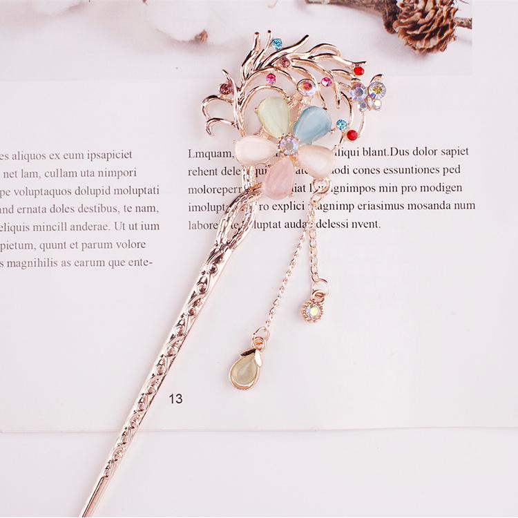 Women's 2026 Spring/Summer Chinese Tassel Alloy Hairpin - Qipao Hair Accessories