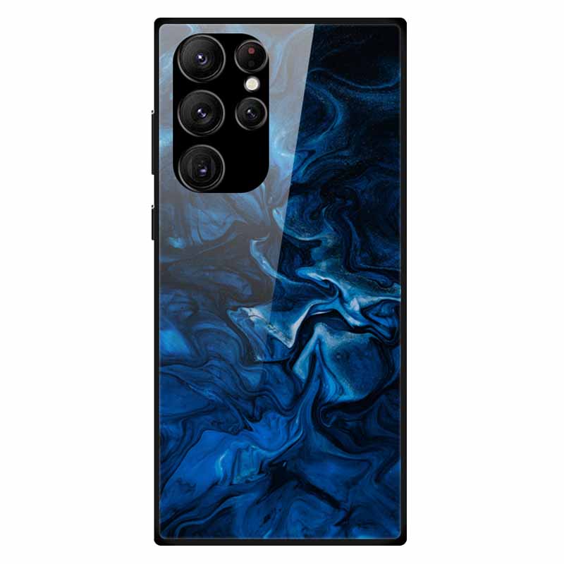 For Samsung S24 Ultra Case Tempered Glass Fashion Hard Back Cover for Galaxy S24Ultra 5G Cases Luxury Bumper S24 Plus S24 FE S24