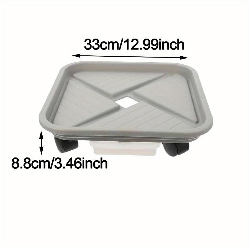 Klatka na kulę roślinną z czterema kółkami i tacą ociekową, Kwadratowy wózek do doniczek, Mobilny stojak na rośliny ogrodowe na kółkach