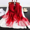 Fashion Stripe Women Silk Scarf Thin Summer Lady Beach Shawl Scarves With Gold Thread Muslim Foulard Female Hijab Headscarf
