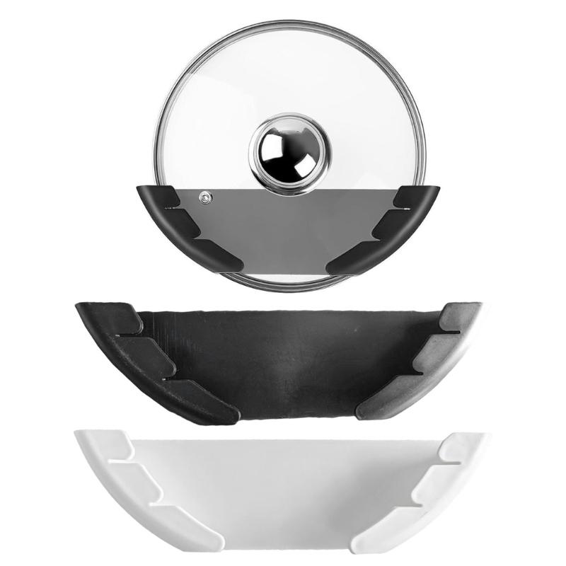 Küchenaufbewahrung Topfdeckel-Organizer 3 Stück Wandmontierter Pfannendeckelhalter Regal Haken für 6 bis 13,5 Zoll Deckel in Schränken