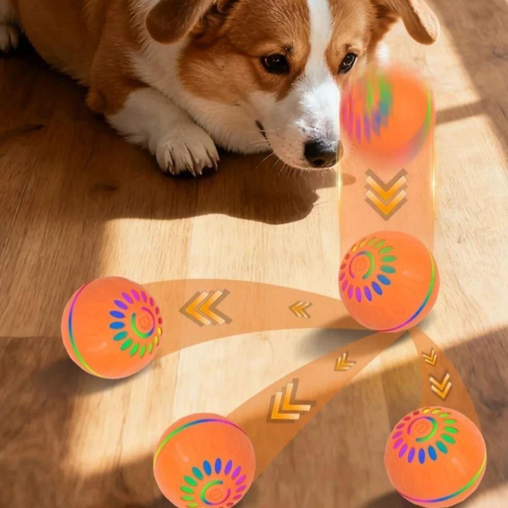 Rechargeable Interactive Rolling Ball Luminous Auto Moving Dog Toy Automatic  Dog Toy Ball  Dog