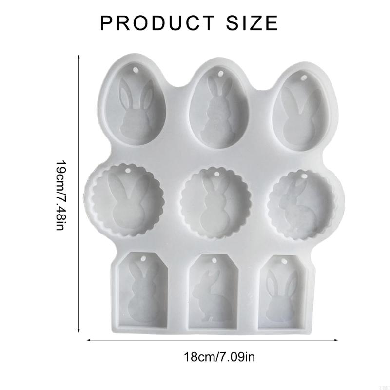 Flexible Silicone Mold for Rabbit Eggs Shaped Handmade Craft Easter Themed Epoxy Resin Pendant Mould Jewelry Supplies