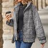 Women's Loose Winter Long-sleeved Single-breasted Lapel Gradient Plush Coat