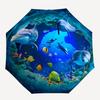 Underwater Paradise: Dolphins & Tropical Fish Wall DecalUmbrella, Portable 3-Fold Umbrella for Men & Women,Christmas Gift ES309