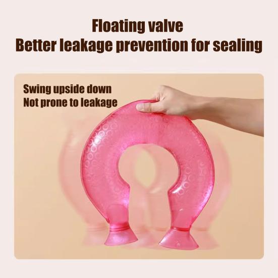 1400ML U-Shaped Hot Water Bottle Neck Shoulder Pain Relief Leak-proof PVC Hot Water Bag with Flannel Cover Hot Cold Therapy Neck Warmer Bag