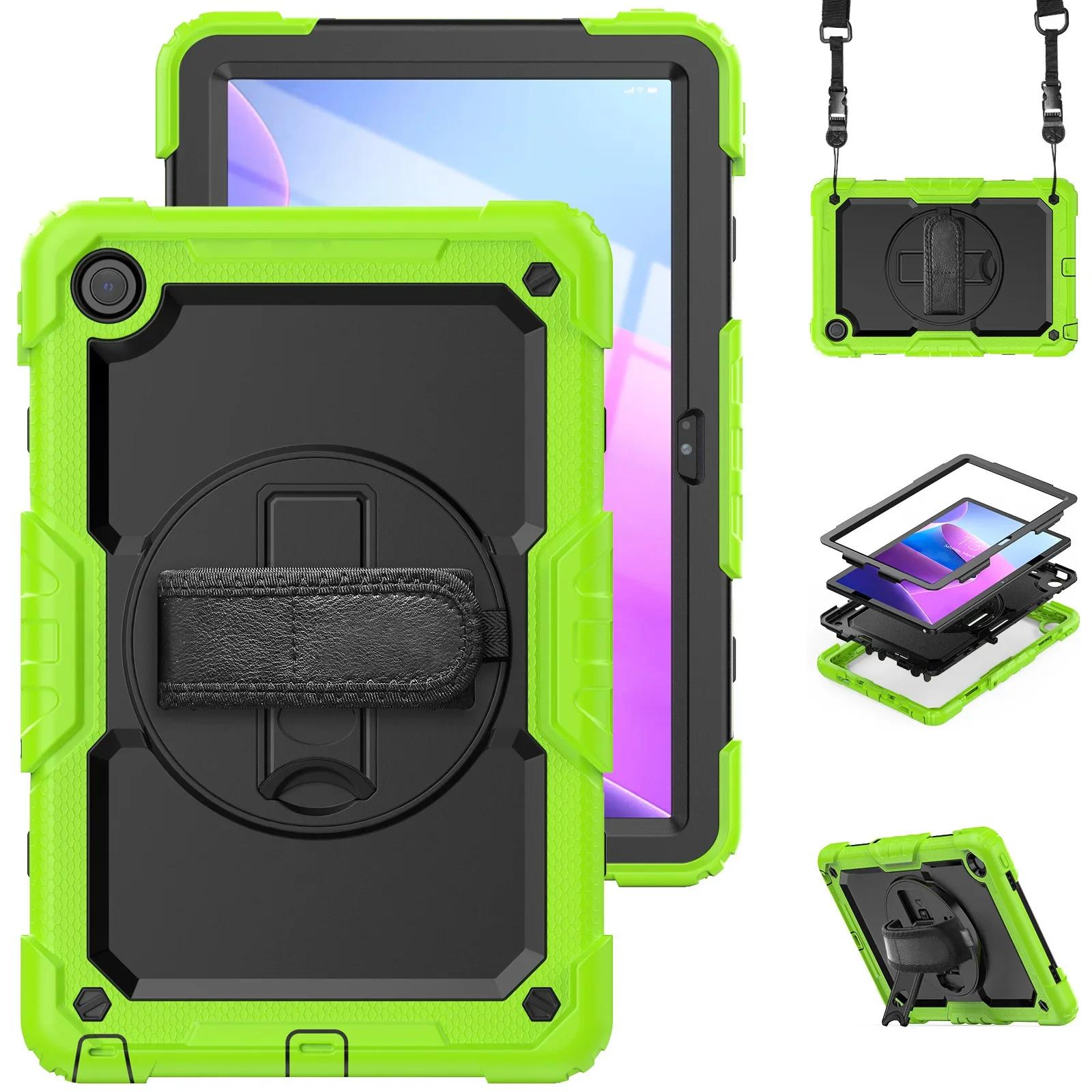 

Armor Case For Tab M10 3rd Gen TB328FU TB328XU 10.1 inch Gen 3 Kickstand Cover With Shoulder Strap Shockproof Case TB328FU TB328XU зелений