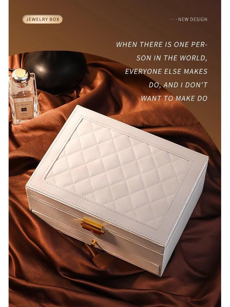 Elegant Jewelry Storage Box with Multi-Functional Drawers for Rings, Earrings, Necklaces, and Ornaments - Perfect for Home Display.