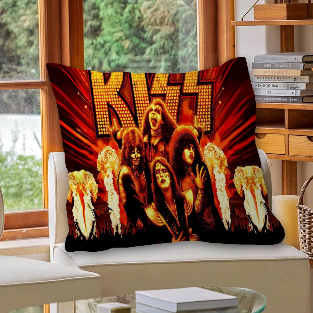 Kiss Band Decorative Room Aesthetics Pillow Case Home Decor Bedroom Sofa Bed Couch Pillow Cover 45x45