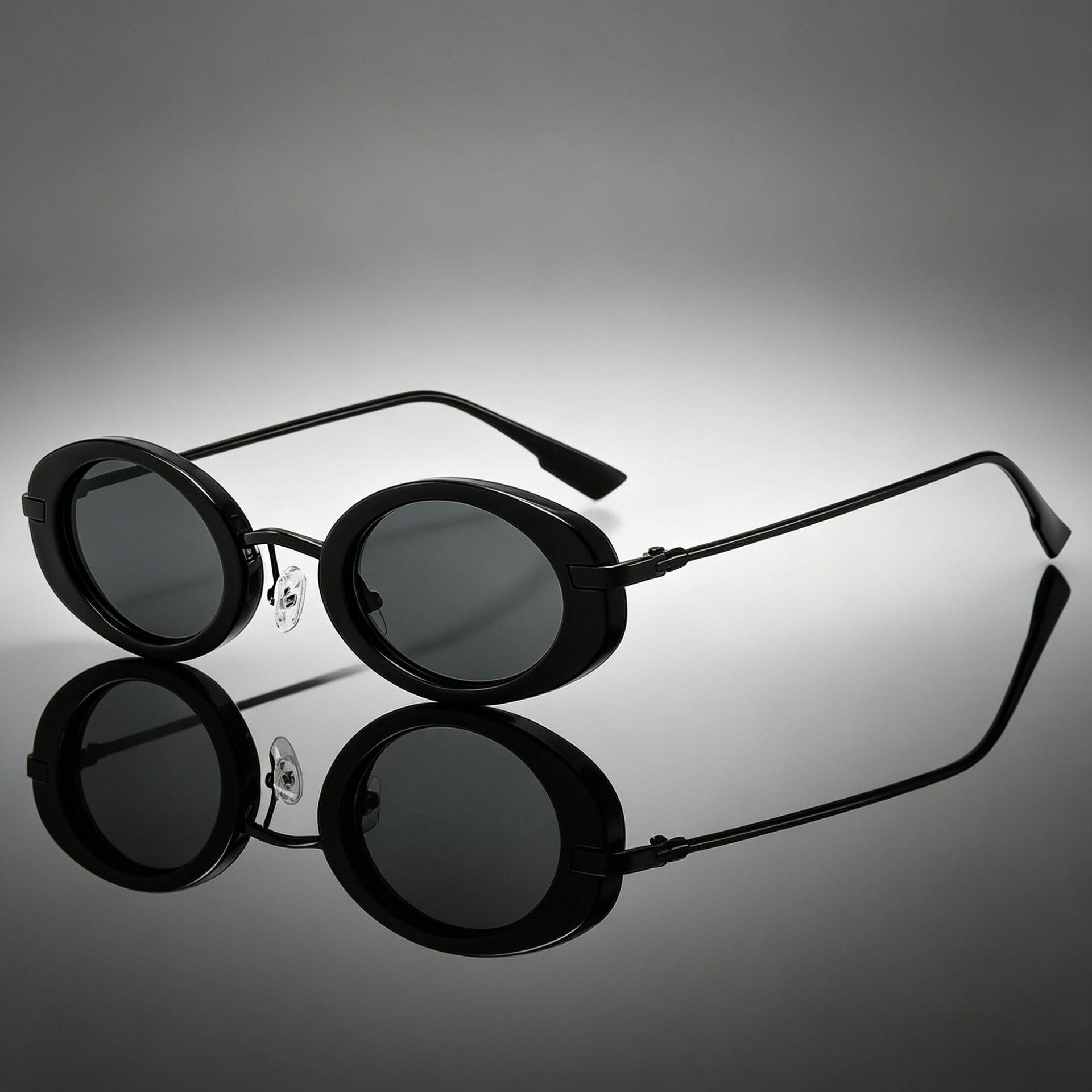 Cross-Border Oval Retro Sunglasses: European & American Style Metal Frame Trendy Fashion Show 89261