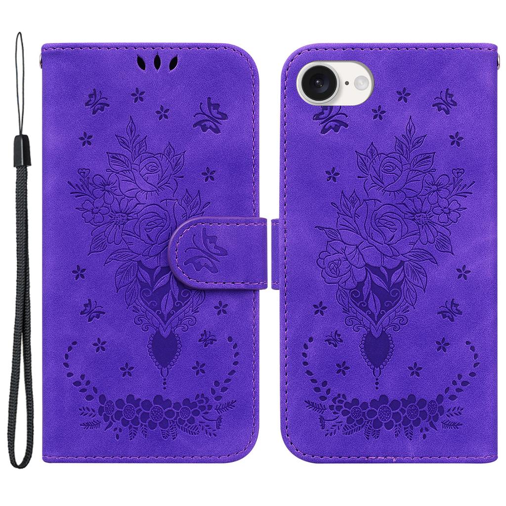 Für iPhone 16e Brieftaschen-Handyhüllen Großhandel Blumenprägung PU-Lederhülle