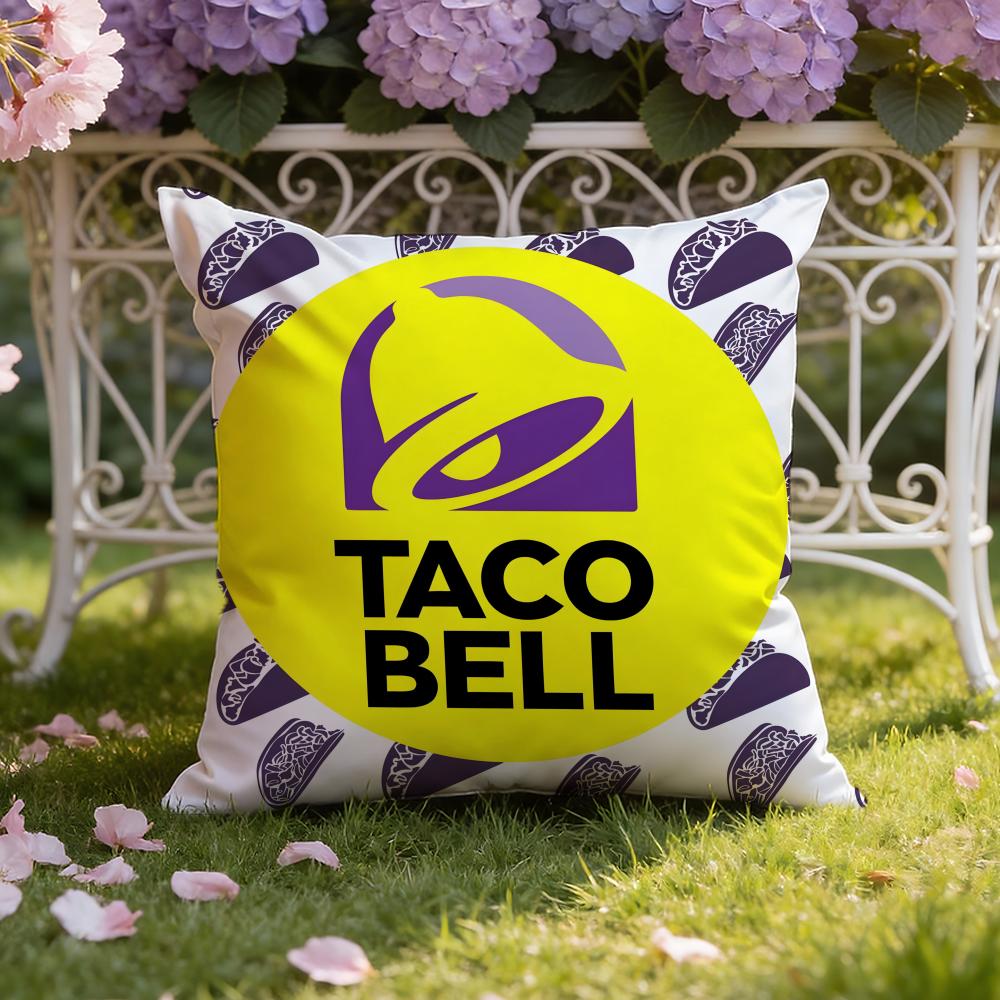 Mexican Flavor T-Taco B-Bell Cushion Cover Home & Car Dual-Scene Pillow Cover: Reversible for Premium Comfort