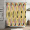 Colorful Shower Curtain Set: Modern Geometric Pattern for Bathroom Decor Includes 12 Hooks, Yellow Green Red Blue Black Design S