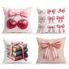 Pink Cherry Book BowDecorative Pillowcase 18 X 18 Inch Pillow Covers Throw Pillows Cushion Cases For Home Car Sofa 1pcs/4pcs