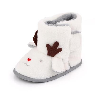 Winter Warm Christmas Cartoon Deer Baby Shoes Soft-soled Infant Toddler Boots