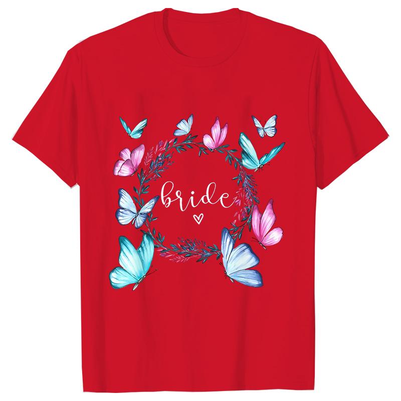 Fashion Bridal Wedding Party T-shirt Team Bride Bridesmaid Shirts Unisex’s Bachelorette Single Farewell Party Flower Wreath Tees