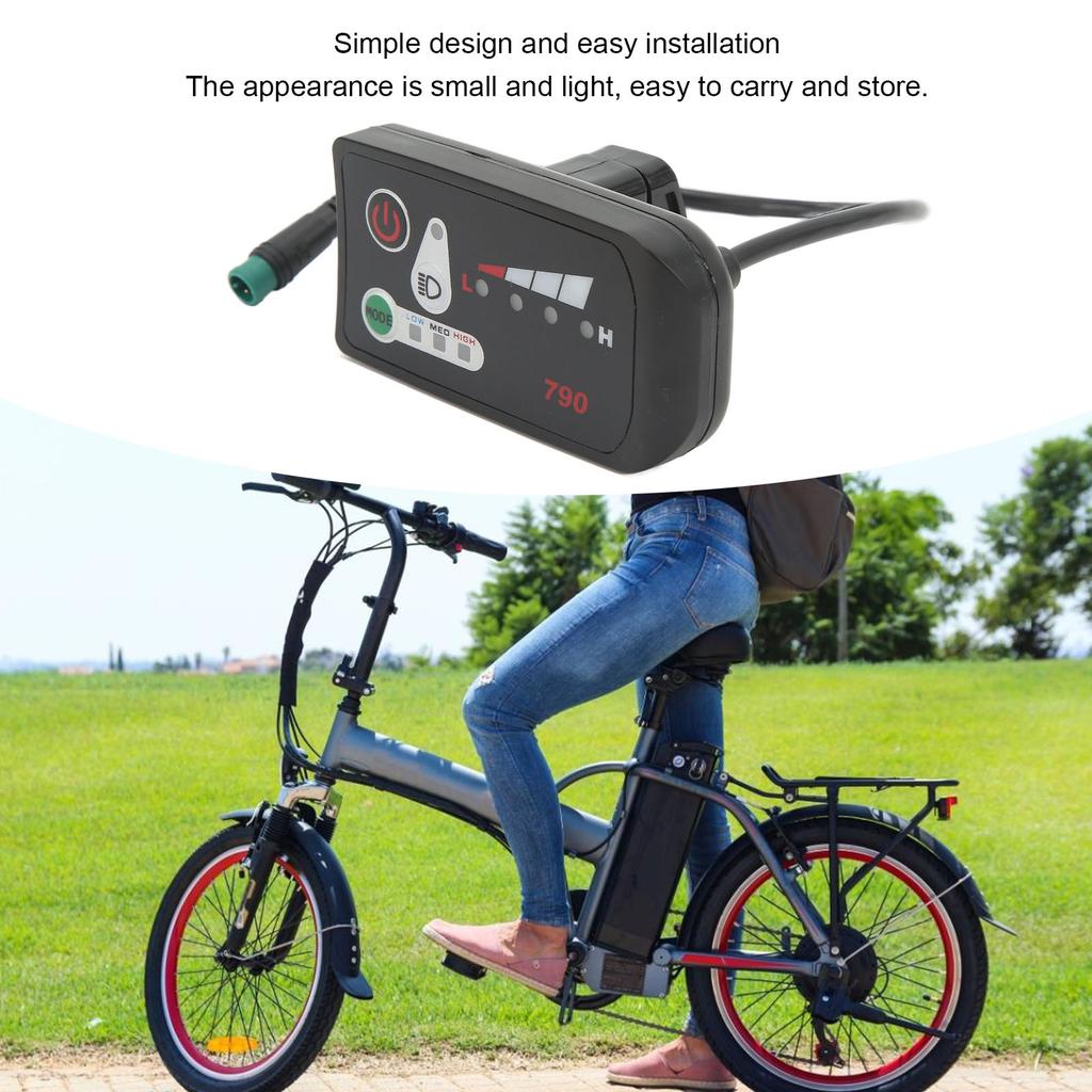 LED-Power-Display-Panel für Elektrofahrrad, Modifikations-Display-Meter mit wasserdichtem 5-Pin-Stecker für 22,2 mm Lenker, 48V