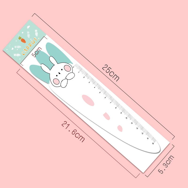 1 Piece Cute Carrot Bunny Stationery Cartoon Drawing Kitten Straight Plastic Ruler