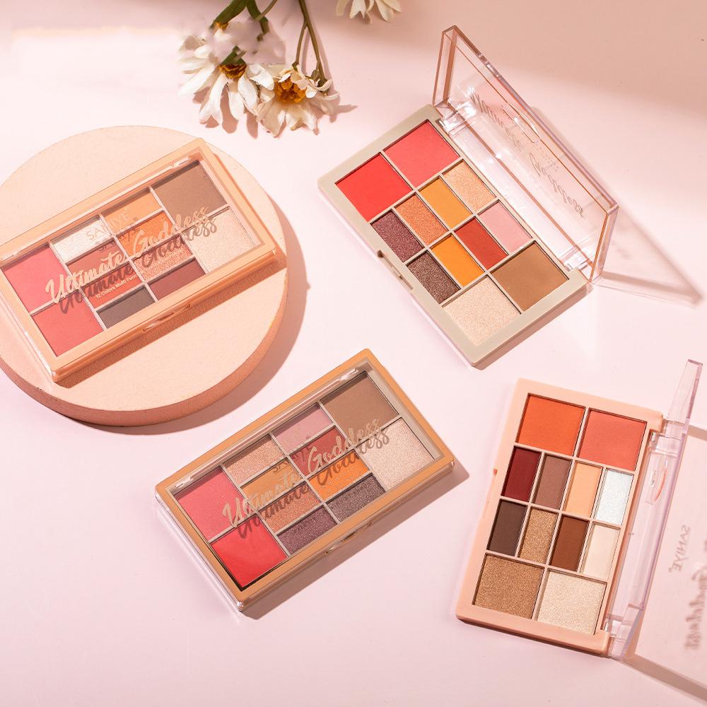 12 Colors Multifunctional Eyeshadow Palette Easy To Color Not Easy To Fly Powder Eyeshadow Highlighter Blush Repair Palette
