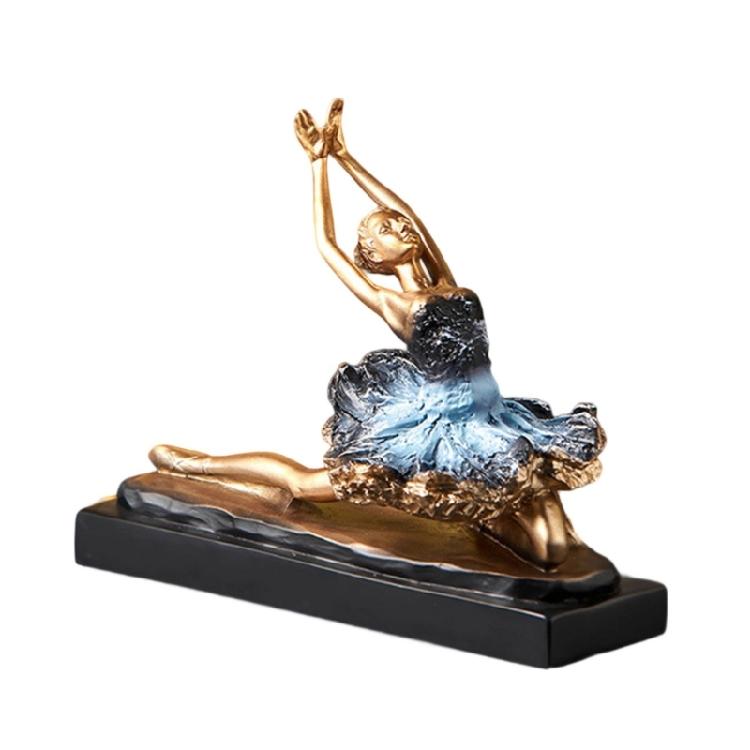 Resin Ballet Dancer Sculpture Girl Figurines Elegant Statues  Decoration for Cabinet Desktop