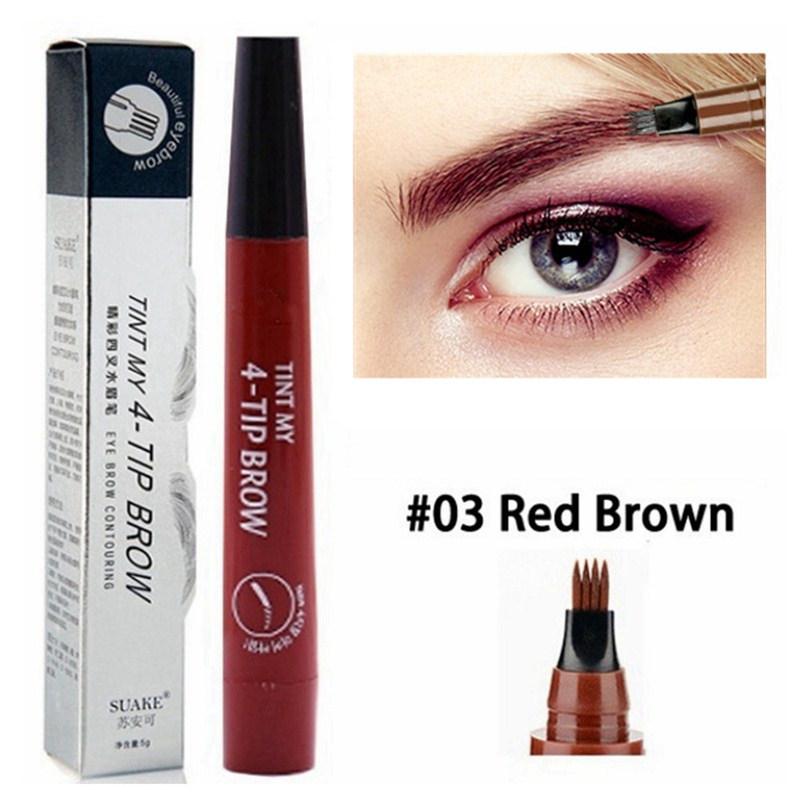 4 Point Eyebrow Pencil Waterproof Liquid Eyebrow Pen Makeup Long Lasting Cosmetic Microblade Brow Pencil