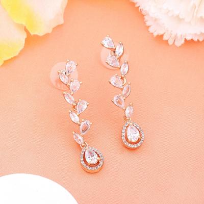 Women's Sparkling Zirconia Rose Gold Earrings
