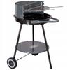 Round charcoal grill with rotisserie on wheels 50 cm