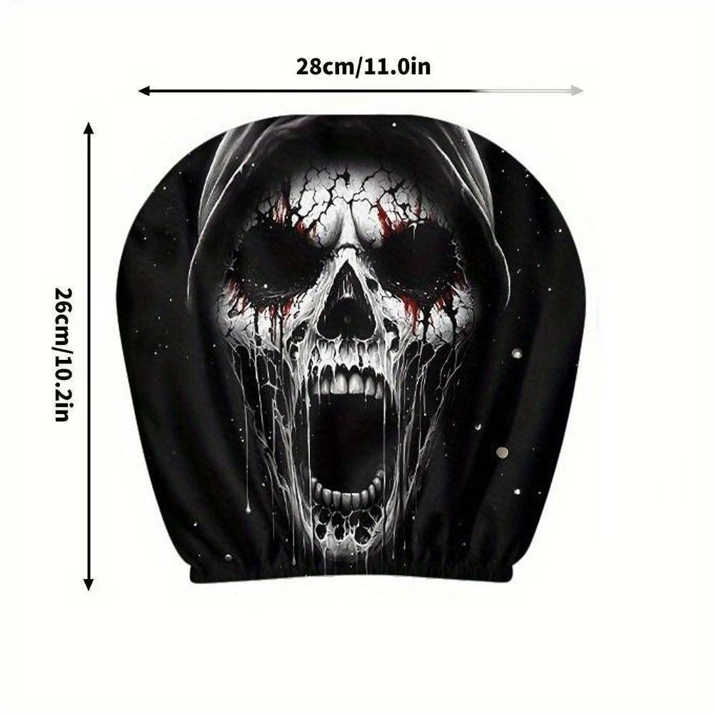 2pcs Vivid Printed Patterns Seat Headrest Protectors Auto Interior Decoration Cover Year Round Use